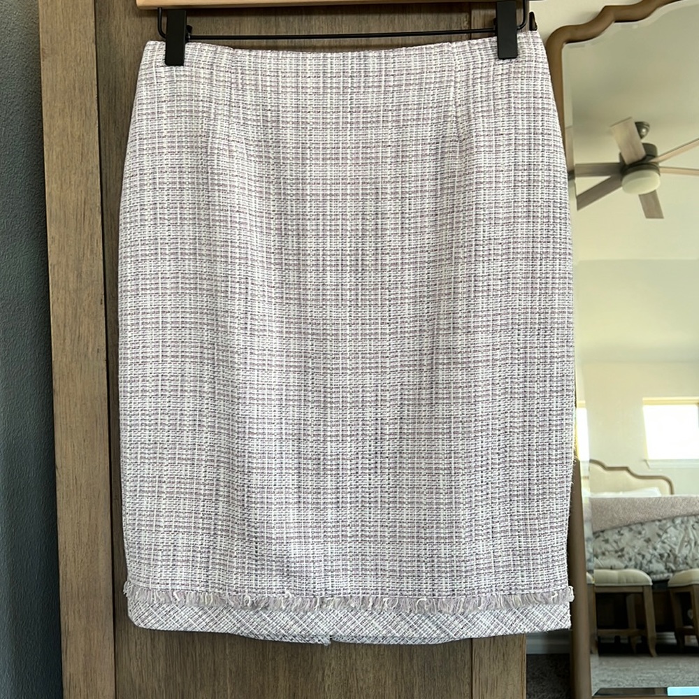 Lilac Tweed Pencil Skirt